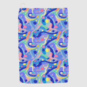 Serviette De Golf Motif répétitif néon bleu pastel abstrait mignon