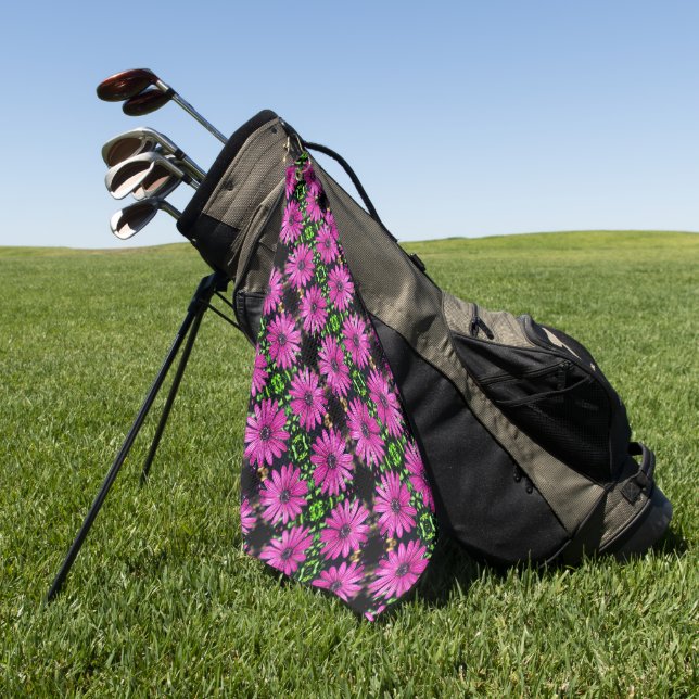 Serviette De Golf Motif simple violet africain de marguerite (Vert)