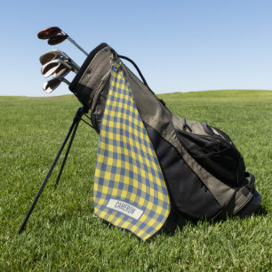Serviette De Golf Motif tartan à carreaux personnalisé Buffalo jaune