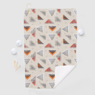 Serviette De Golf Motif tiré par la main de triangle géométrique