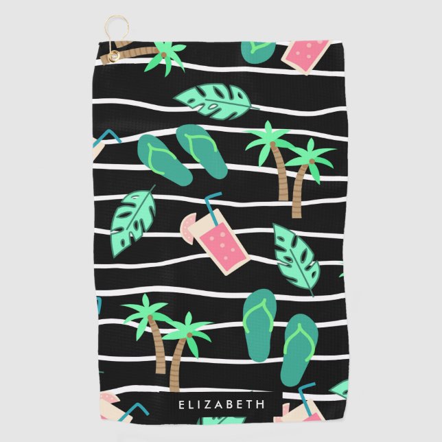 Serviette De Golf Motif tropical (Devant)