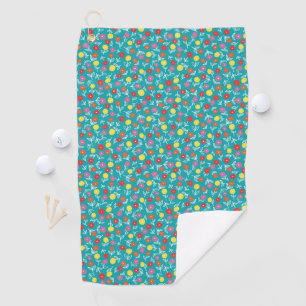 Serviette De Golf Motif Turquoise à fleurs turquoise