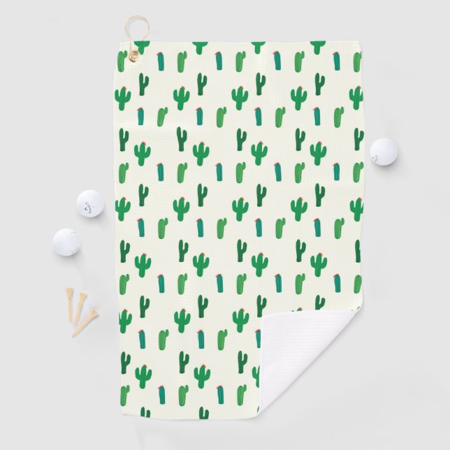 Serviette De Golf Motif vert clair de cactus (En situation)