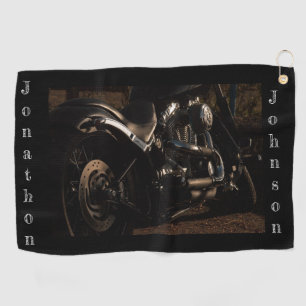 Serviette De Golf Moto personnalisée en noir