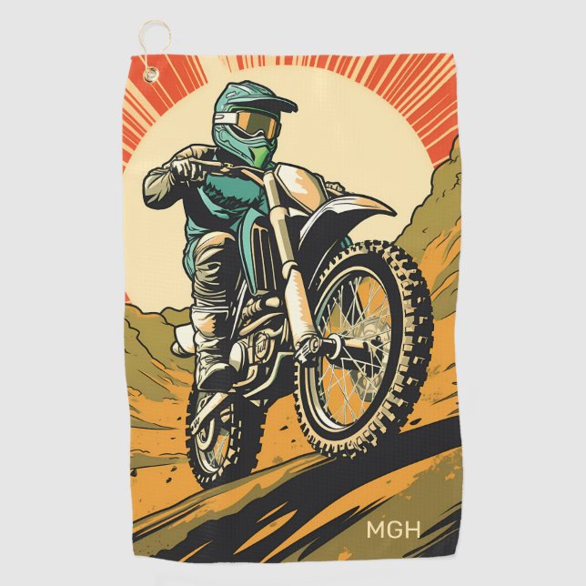 Serviette De Golf Motocross monographique personnalisé (Devant)