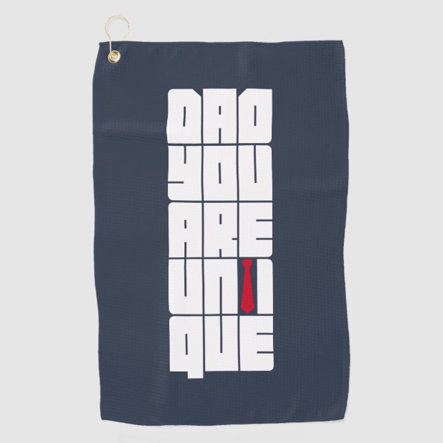 Serviette De Golf Mots Papa Tu Es Unique (Devant)