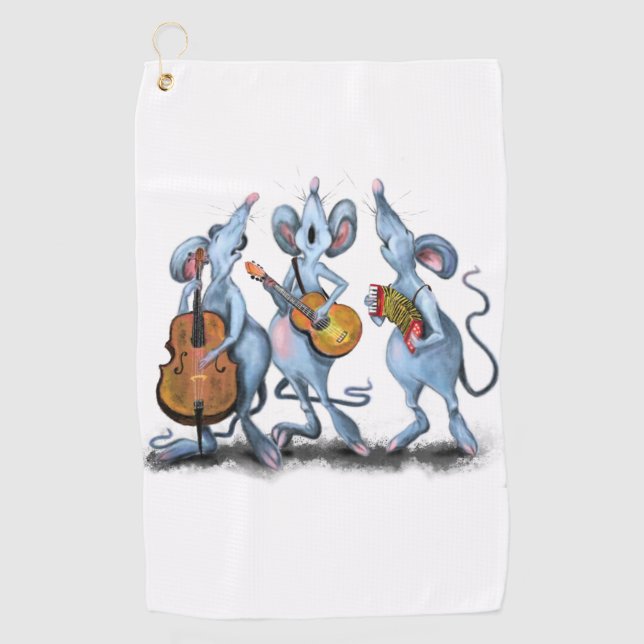 Serviette De Golf Mouse Music Band Funny Golf Towel (Devant)