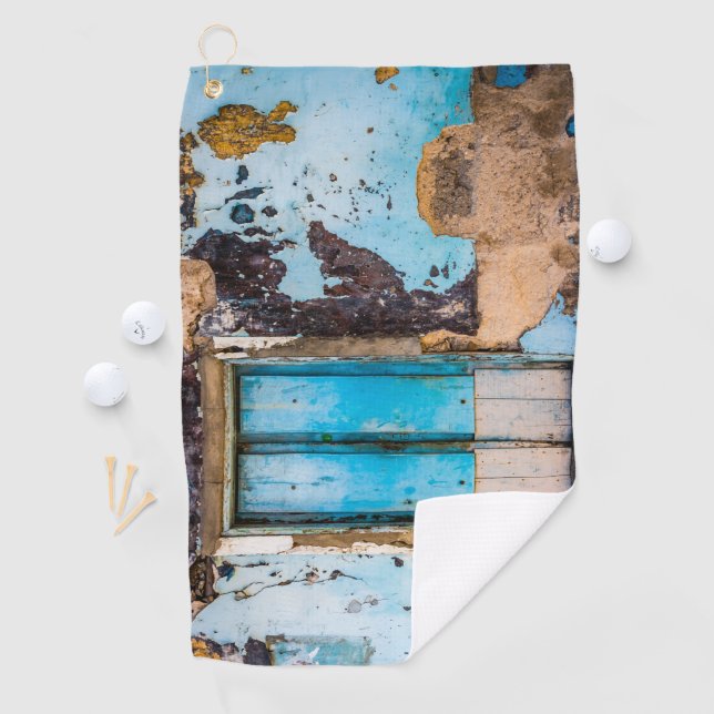 Serviette De Golf Mur bleu et porte (En situation)