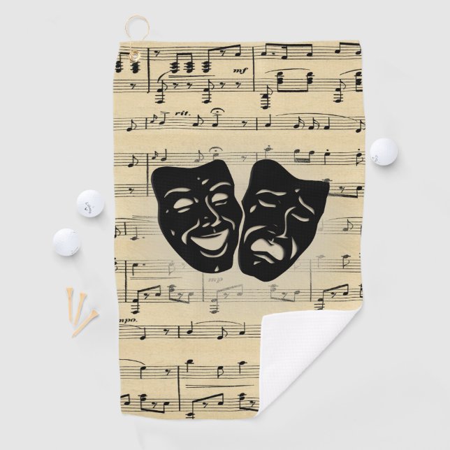 Serviette De Golf Musique antique et masques de théâtre (En situation)