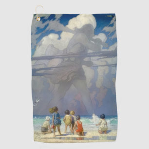 Serviette De Golf N.C. Wyeth Le Géant 1923 Illustration Vintage