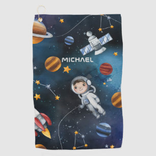 Serviette De Golf Navette d'astronaute spatial personnalisée