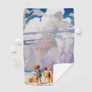 Serviette De Golf NC Wyeth Le littoral de la plage de l'artisanat gé