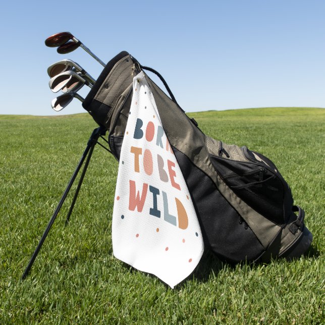 Serviette De Golf Né pour être sauvage (Vert)