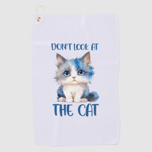 Serviette De Golf Ne regardez pas le chat - adorable chaton bleu