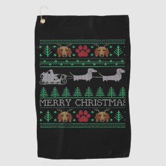 Serviette De Golf Noël Dachshund Wiener Dog Dachshund Chauve-Souris 