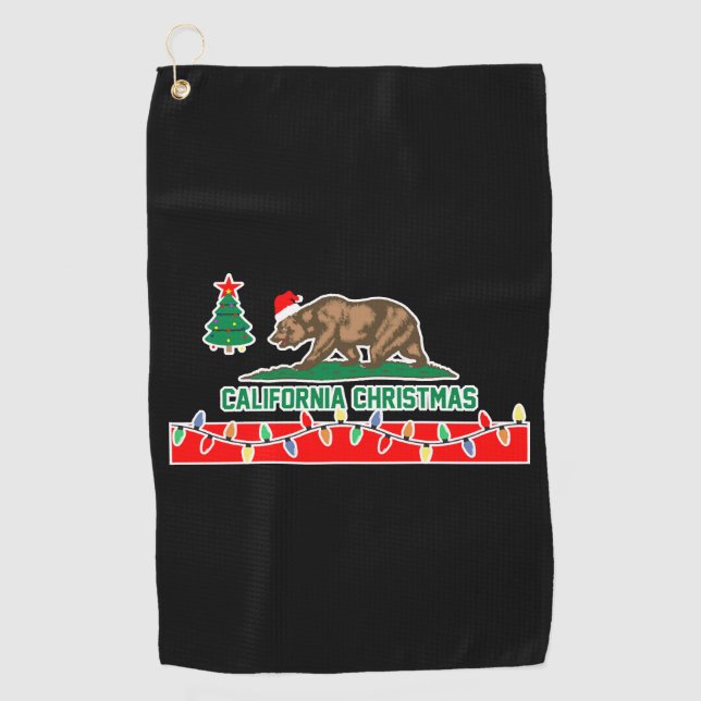 Serviette De Golf Noël en Californie (Devant)