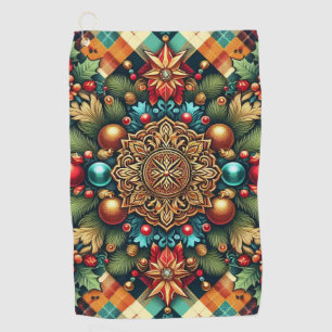 Serviette De Golf Noël vintage/classique coloré