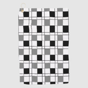 Serviette De Golf Noir blanc gris À damiers Motif