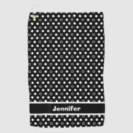 Serviette De Golf Noir et blanc Pois