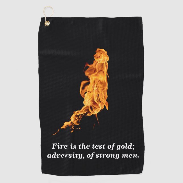 Serviette De Golf Noir et feu (Devant)