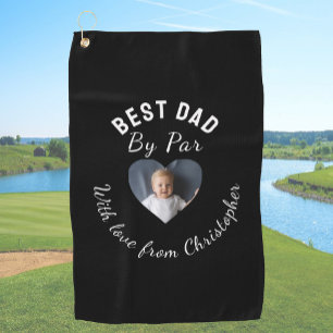 Serviette de golf noire personnalisée avec photo d