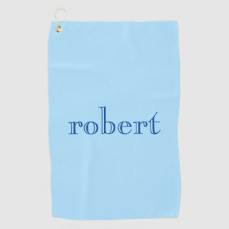 Serviette De Golf Nom bleu moderne | Bleu glacé tendance