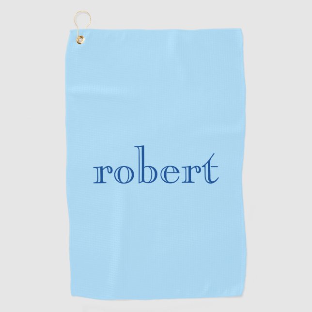 Serviette De Golf Nom bleu moderne | Bleu glacé tendance (Devant)