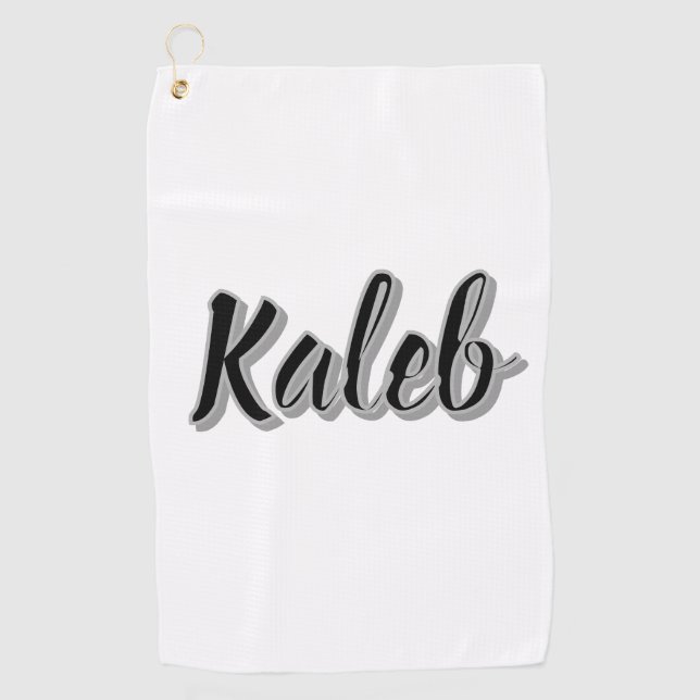 Serviette De Golf Nom de Kaleb Mens (Devant)
