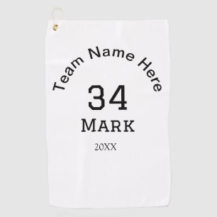 Serviette De Golf nom de l'équipe ajouter nom du joueur date sports