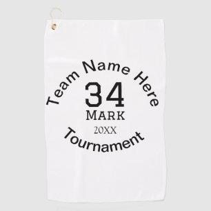 Serviette De Golf Nom de l'équipe ici ajouter nom tournoi année text