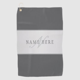Serviette De Golf Nom élégant & Monogramme Lettrage (ou autre texte)