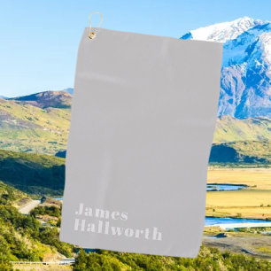 Serviette De Golf Nom minimaliste moderne rétro (ou autre texte)