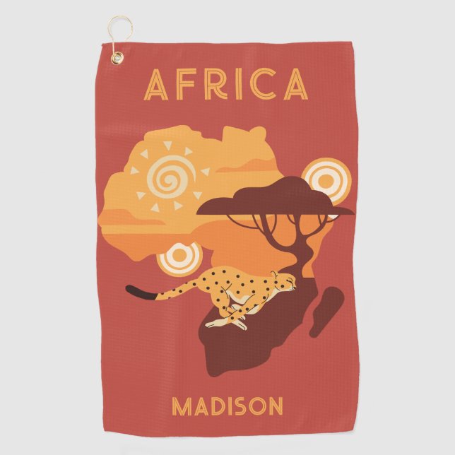 Serviette De Golf Nom personnalisé Afrique (Devant)