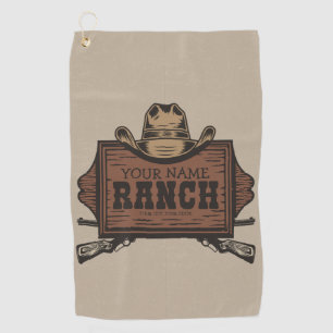 Serviette De Golf NOM PERSONNALISÉ Canons Cowboy Connexion Western R