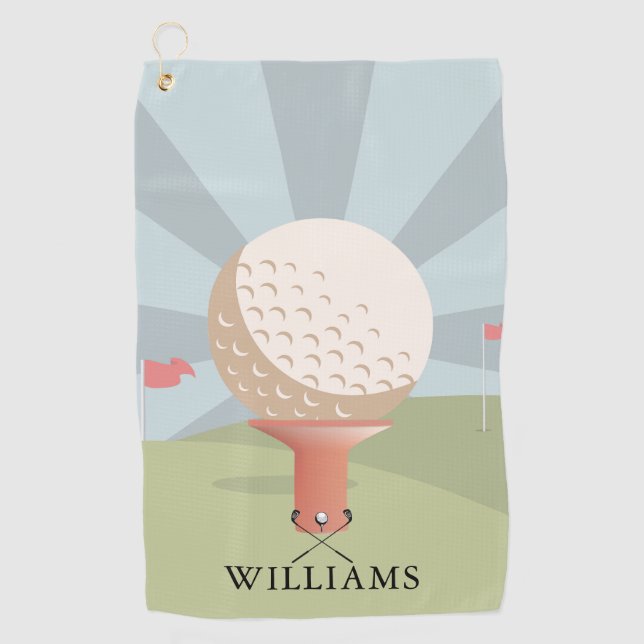 Serviette De Golf Nom personnalisé Classique Traditionnel (Devant)