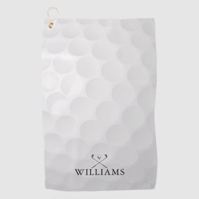 Serviette De Golf Nom Personnalisé Clubs De Golf Et Bal (Devant)