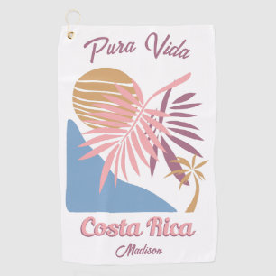 Serviette De Golf Nom personnalisé Costa Rica Moto Pura Vida