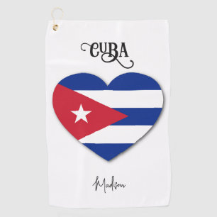 Serviette De Golf Nom personnalisé Cuba Love