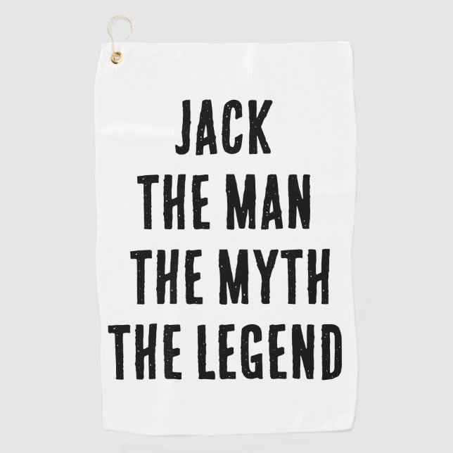 Serviette De Golf Nom personnalisé L'Homme Le Mythe La Légende (Devant)