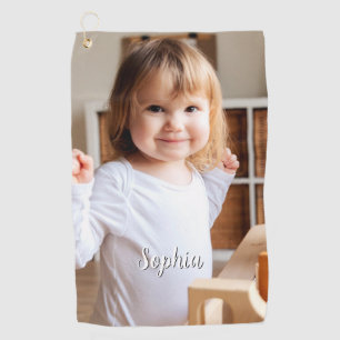 Serviette De Golf Nom photo et script de votre enfant