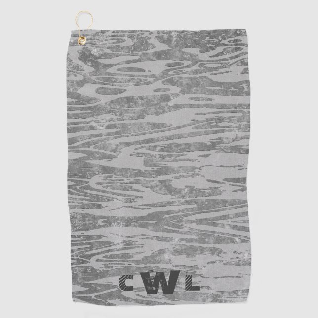 Serviette De Golf Nuances de gris Motif de grain de bois (Devant)