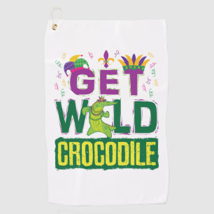 Serviette De Golf Obtenez le crocodile sauvage Mardi Gras Alligator