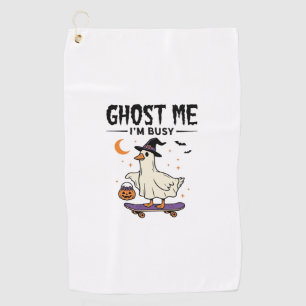 Serviette De Golf Oie d'Halloween Fantôme Me Je Suis Occupé Skateboa