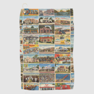 Serviette De Golf Old Texas Postcards Golf Towel