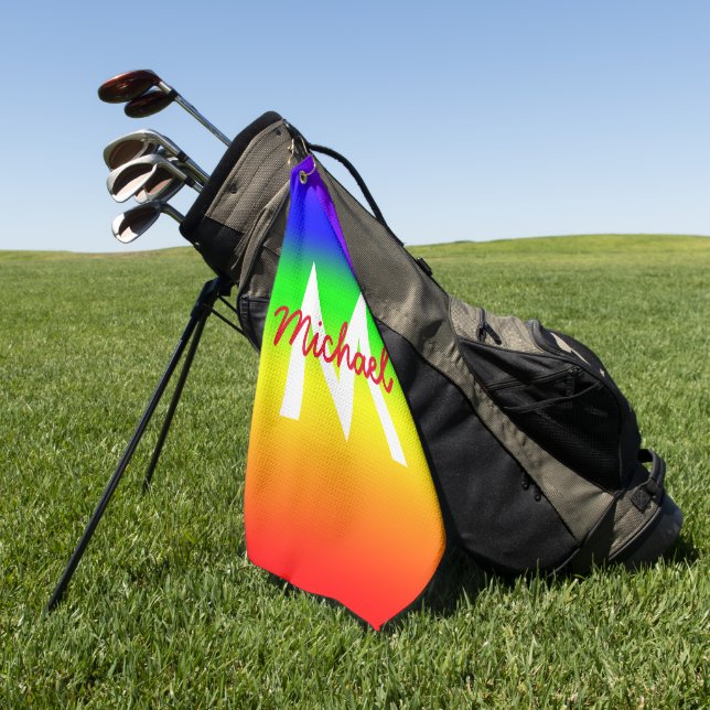 Serviette De Golf Ombre arc-en-ciel (Vert)