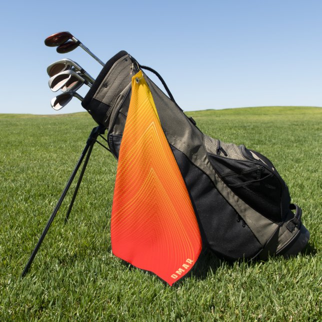 Serviette De Golf Ombre géométrique orange à jaune (Vert)