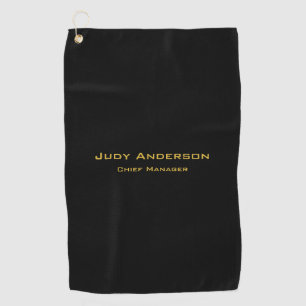 Serviette De Golf Or élégant moderne professionnel et noir métallisé