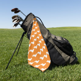 Serviette De Golf Orange Dachshund Cadeau Golf Towne