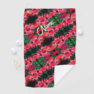 Serviette De Golf Orange Lys Abstrait Motif personnalisé