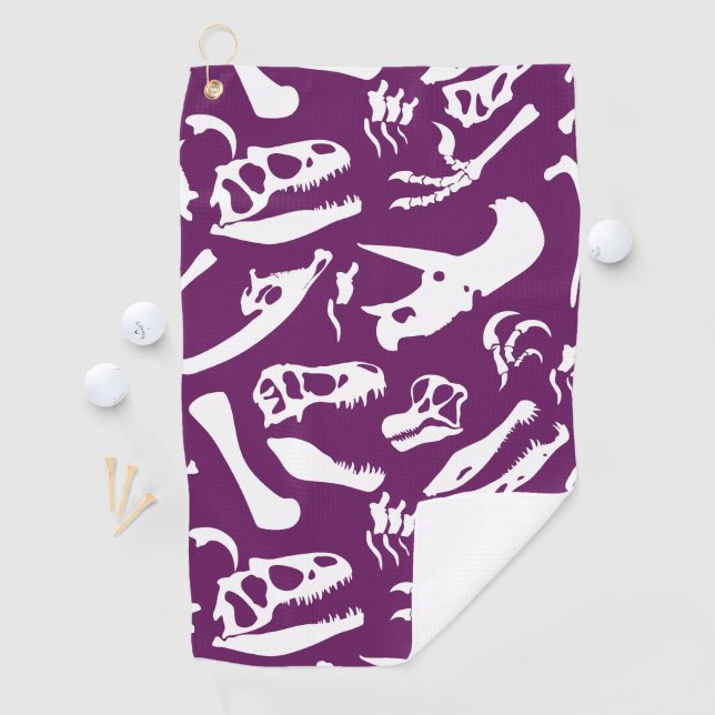 Serviette De Golf Os Dinosaures (Violet) (En situation)